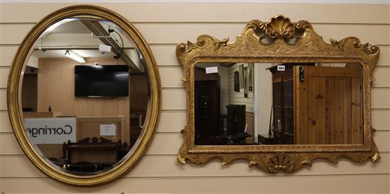 An early 18th century style giltwood wall mirror, 80 x 69cm